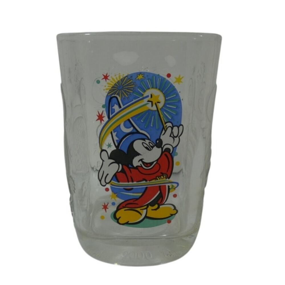 McDonalds Disney Epcot 2000 Collector Drinking Glass Y2K Fantasia Mickey
